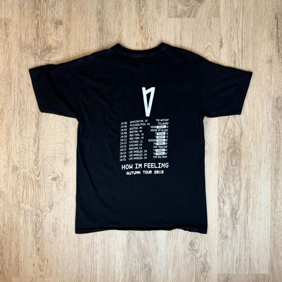 Lauv Concert T-Shirt Autumn Tour 2019 Black White Print Size M Music Tee - Picture 2 of 5